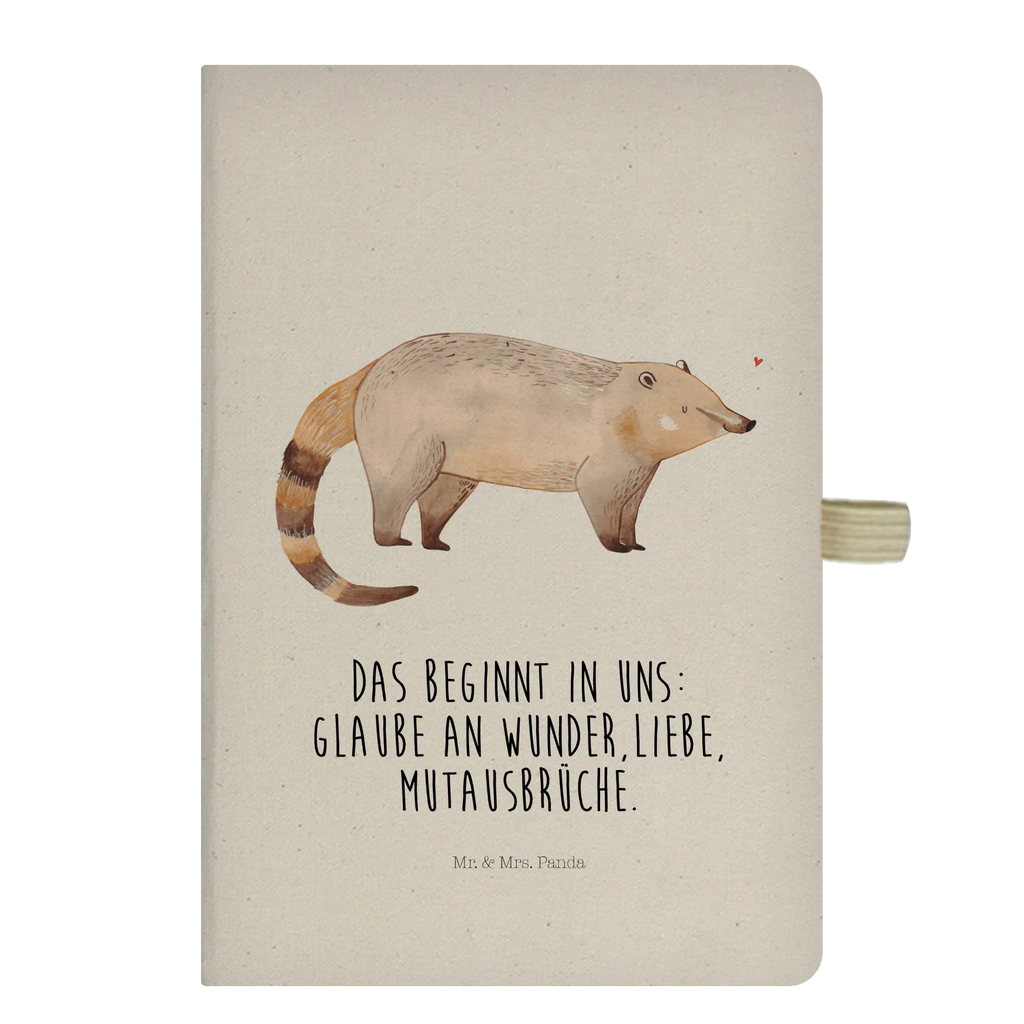 Baumwoll Notizbuch Nasenbär Notizen, Eintragebuch, Tagebuch, Notizblock, Adressbuch, Journal, Kladde, Skizzenbuch, Notizheft, Schreibbuch, Schreibheft, Tiermotive, Gute Laune, lustige Sprüche, Tiere, Nasenbär, Nasenbären, Rüsselbär, Bär