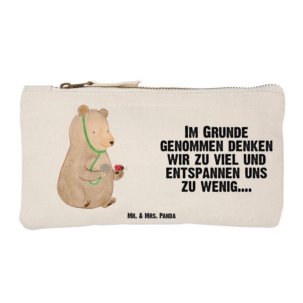 Schminktasche Bär Arzt Schminktasche, Kosmetiktasche, Kosmetikbeutel, Stiftemäppchen, Etui, Federmappe, Makeup, XXL, Schminketui, Kosmetiketui, Schlamperetui, Bär, Teddy, Teddybär, Arzt, Ärztin, Doktor, Professor, Doktorin, Professorin