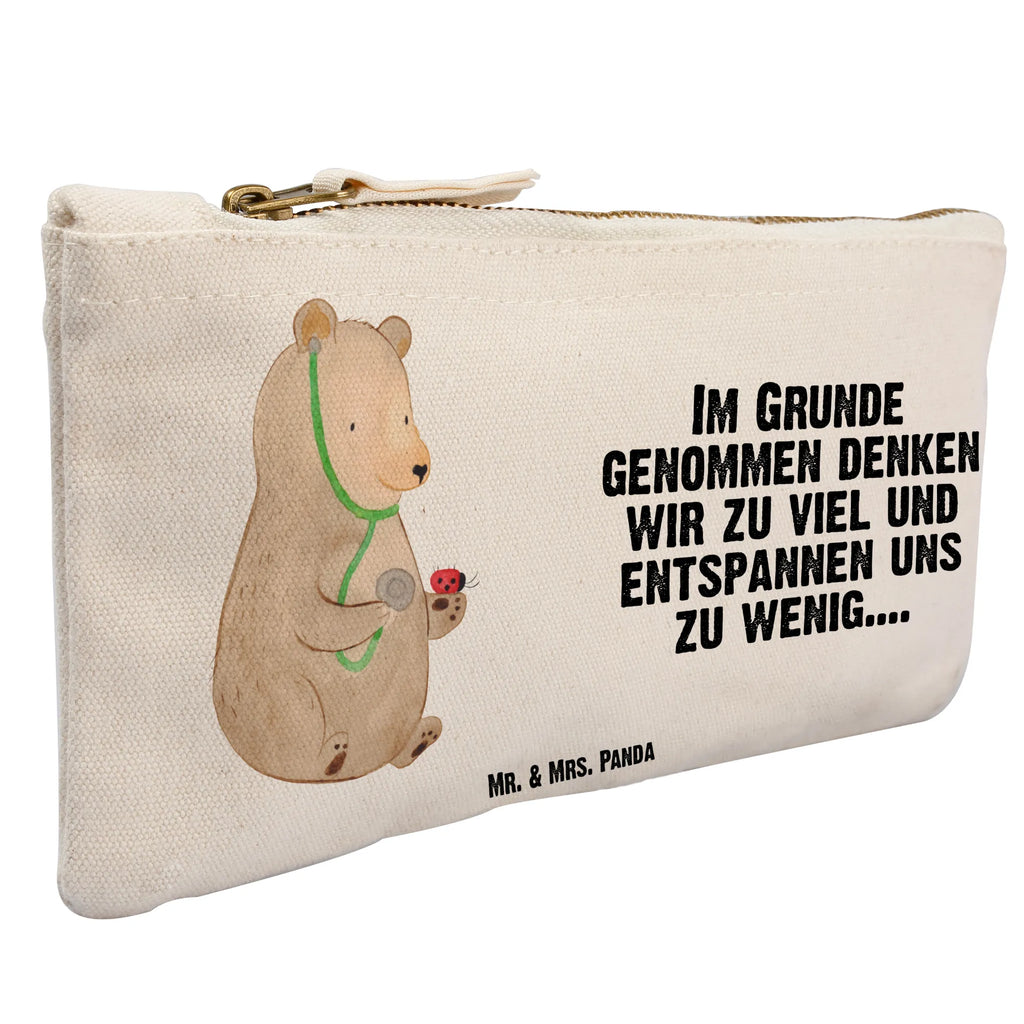 Schminktasche Bär Arzt Schminktasche, Kosmetiktasche, Kosmetikbeutel, Stiftemäppchen, Etui, Federmappe, Makeup, XXL, Schminketui, Kosmetiketui, Schlamperetui, Bär, Teddy, Teddybär, Arzt, Ärztin, Doktor, Professor, Doktorin, Professorin