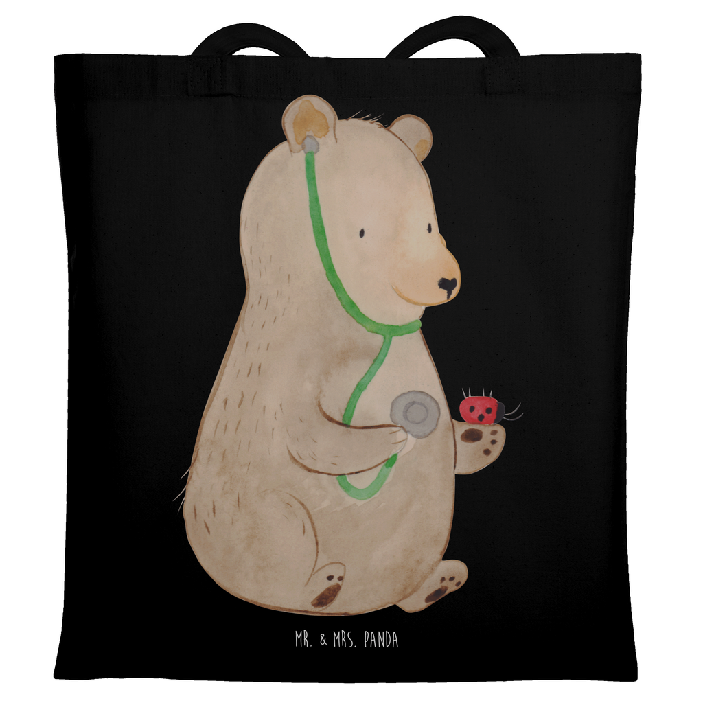 Tragetasche Bär Arzt Beuteltasche, Beutel, Einkaufstasche, Jutebeutel, Stoffbeutel, Tasche, Shopper, Umhängetasche, Strandtasche, Schultertasche, Stofftasche, Tragetasche, Badetasche, Jutetasche, Einkaufstüte, Laptoptasche, Bär, Teddy, Teddybär, Arzt, Ärztin, Doktor, Professor, Doktorin, Professorin