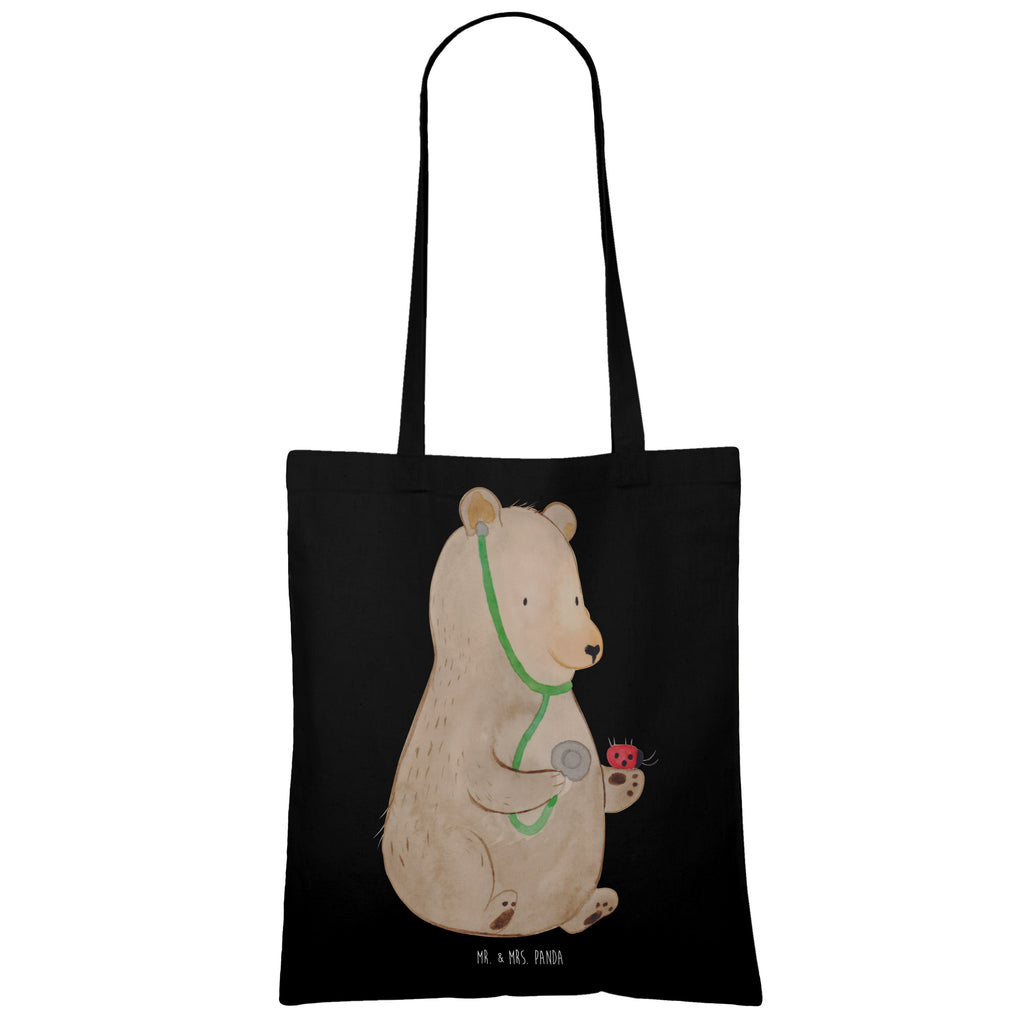 Tragetasche Bär Arzt Beuteltasche, Beutel, Einkaufstasche, Jutebeutel, Stoffbeutel, Tasche, Shopper, Umhängetasche, Strandtasche, Schultertasche, Stofftasche, Tragetasche, Badetasche, Jutetasche, Einkaufstüte, Laptoptasche, Bär, Teddy, Teddybär, Arzt, Ärztin, Doktor, Professor, Doktorin, Professorin