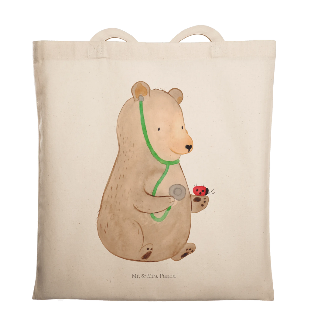 Tragetasche Bär Arzt Beuteltasche, Beutel, Einkaufstasche, Jutebeutel, Stoffbeutel, Tasche, Shopper, Umhängetasche, Strandtasche, Schultertasche, Stofftasche, Tragetasche, Badetasche, Jutetasche, Einkaufstüte, Laptoptasche, Bär, Teddy, Teddybär, Arzt, Ärztin, Doktor, Professor, Doktorin, Professorin