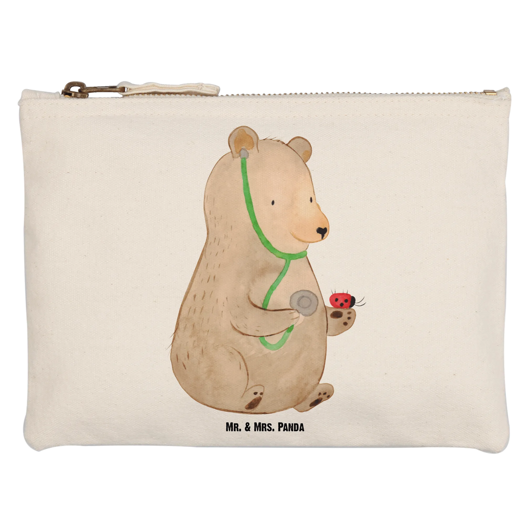 Schminktasche Bär Arzt Schminktasche, Kosmetiktasche, Kosmetikbeutel, Stiftemäppchen, Etui, Federmappe, Makeup, XXL, Schminketui, Kosmetiketui, Schlamperetui, Bär, Teddy, Teddybär, Arzt, Ärztin, Doktor, Professor, Doktorin, Professorin