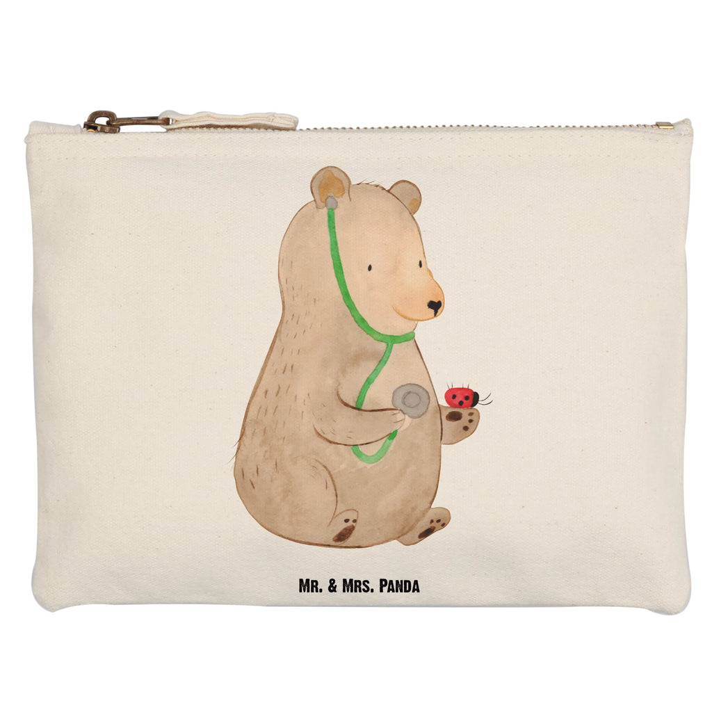 Schminktasche Bär Arzt Schminktasche, Kosmetiktasche, Kosmetikbeutel, Stiftemäppchen, Etui, Federmappe, Makeup, XXL, Schminketui, Kosmetiketui, Schlamperetui, Bär, Teddy, Teddybär, Arzt, Ärztin, Doktor, Professor, Doktorin, Professorin