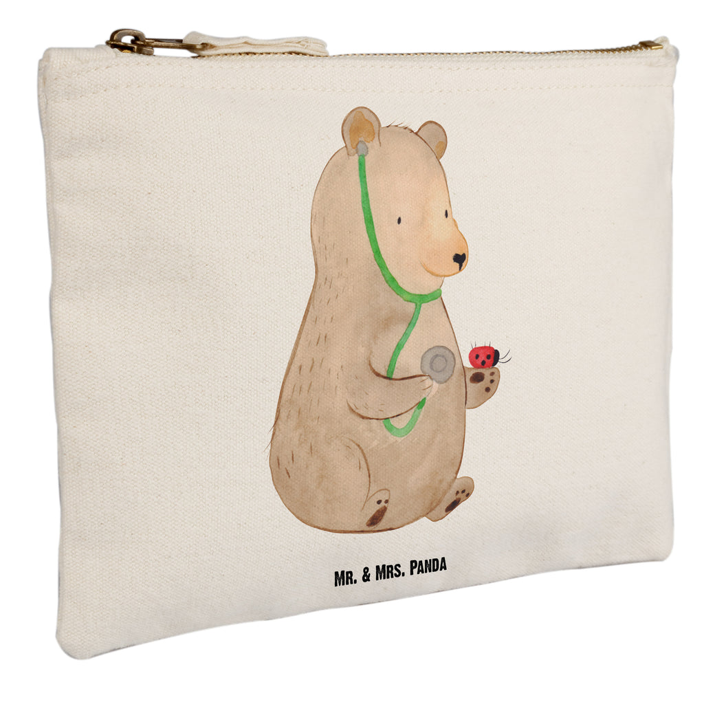 Schminktasche Bär Arzt Schminktasche, Kosmetiktasche, Kosmetikbeutel, Stiftemäppchen, Etui, Federmappe, Makeup, XXL, Schminketui, Kosmetiketui, Schlamperetui, Bär, Teddy, Teddybär, Arzt, Ärztin, Doktor, Professor, Doktorin, Professorin