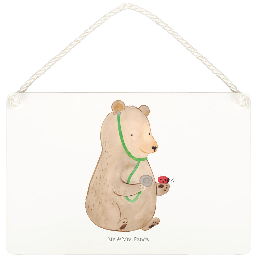 Deko Schild Bär Arzt Dekoschild, Deko Schild, Schild, Tür Schild, Türschild, Holzschild, Wandschild, Wanddeko, Bär, Teddy, Teddybär, Arzt, Ärztin, Doktor, Professor, Doktorin, Professorin