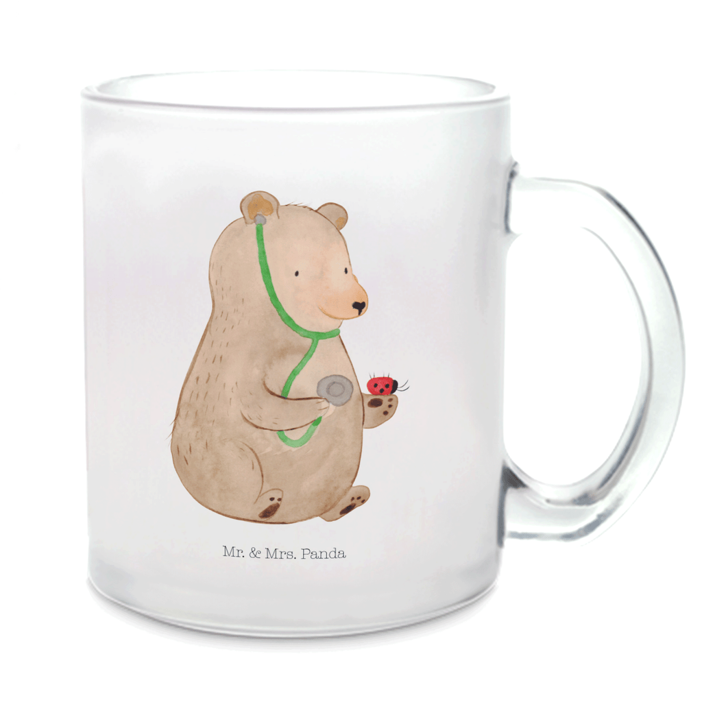 Teetasse Bär Arzt Teetasse, Teeglas, Teebecher, Tasse mit Henkel, Tasse, Glas Teetasse, Teetasse aus Glas, Bär, Teddy, Teddybär, Arzt, Ärztin, Doktor, Professor, Doktorin, Professorin