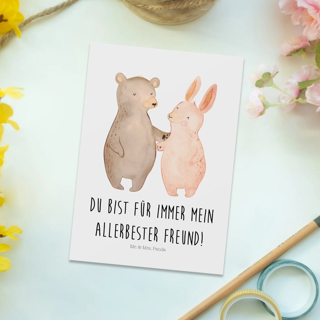 Postkarte Bär Hase Umarmen Postkarte, Karte, Geschenkkarte, Grußkarte, Einladung, Ansichtskarte, Geburtstagskarte, Einladungskarte, Dankeskarte, Ansichtskarten, Einladung Geburtstag, Einladungskarten Geburtstag, Liebe, Partner, Freund, Freundin, Ehemann, Ehefrau, Heiraten, Verlobung, Heiratsantrag, Liebesgeschenk, Jahrestag, Hocheitstag, Freunde, bester Freund, Hase, Bär, Bärchen, best friends