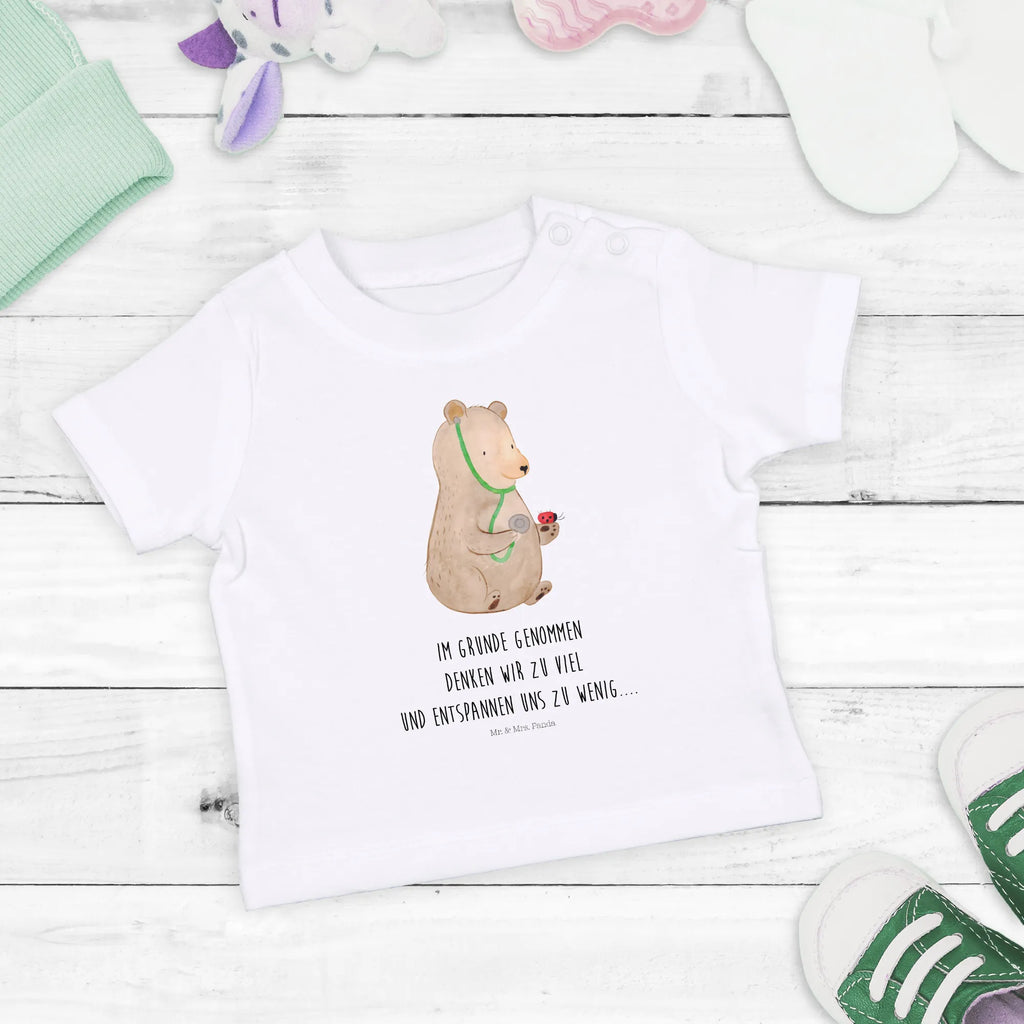 Organic Baby Shirt Bär Arzt Baby T-Shirt, Jungen Baby T-Shirt, Mädchen Baby T-Shirt, Shirt, Bär, Teddy, Teddybär, Arzt, Ärztin, Doktor, Professor, Doktorin, Professorin