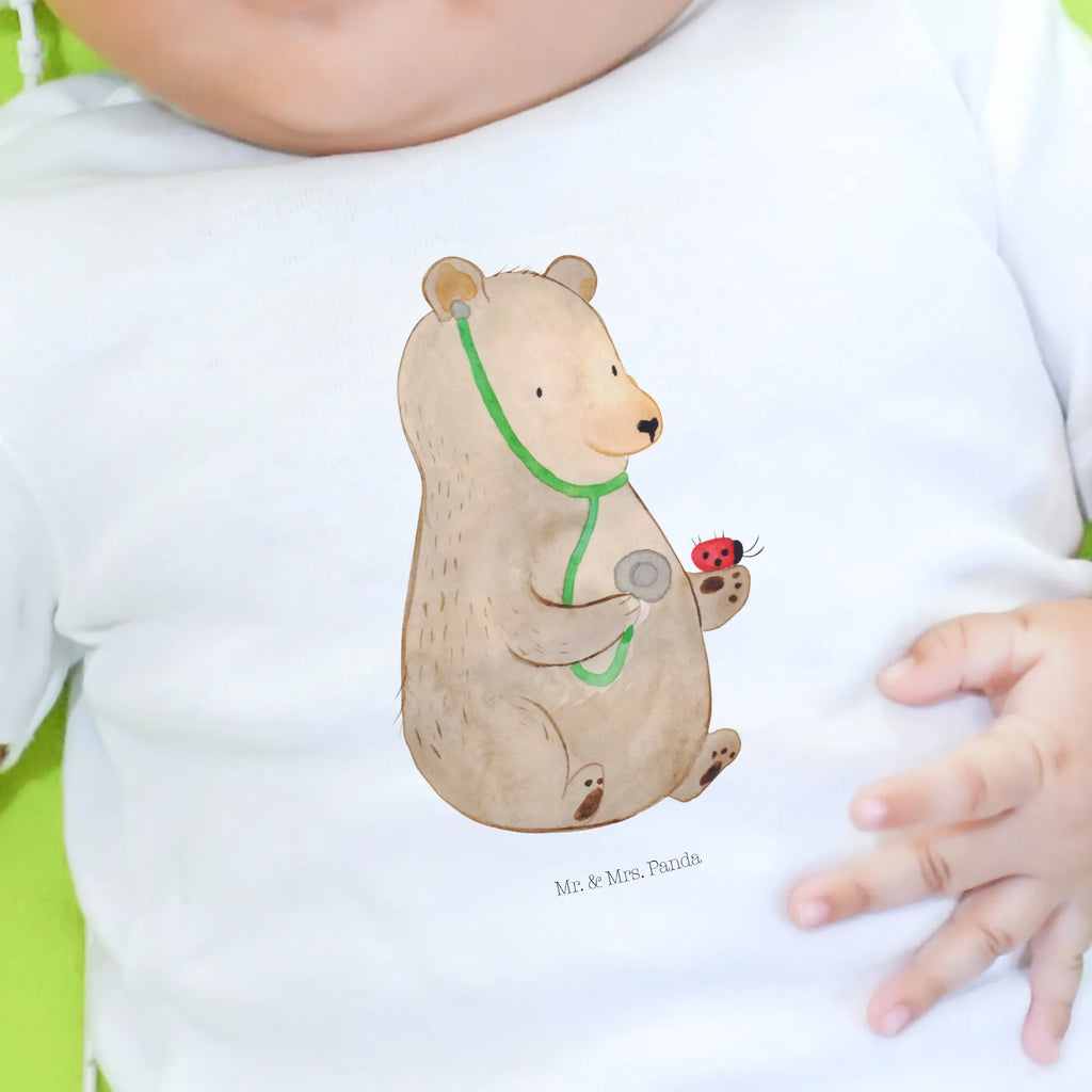 Organic Baby Shirt Bär Arzt Baby T-Shirt, Jungen Baby T-Shirt, Mädchen Baby T-Shirt, Shirt, Bär, Teddy, Teddybär, Arzt, Ärztin, Doktor, Professor, Doktorin, Professorin