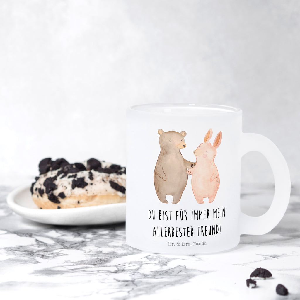 Teetasse Bär Hase Umarmen Teetasse, Teeglas, Teebecher, Tasse mit Henkel, Tasse, Glas Teetasse, Teetasse aus Glas, Liebe, Partner, Freund, Freundin, Ehemann, Ehefrau, Heiraten, Verlobung, Heiratsantrag, Liebesgeschenk, Jahrestag, Hocheitstag, Freunde, bester Freund, Hase, Bär, Bärchen, best friends