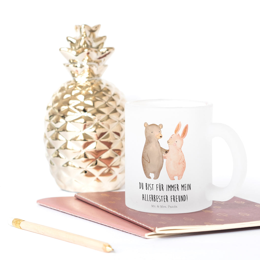 Teetasse Bär Hase Umarmen Teetasse, Teeglas, Teebecher, Tasse mit Henkel, Tasse, Glas Teetasse, Teetasse aus Glas, Liebe, Partner, Freund, Freundin, Ehemann, Ehefrau, Heiraten, Verlobung, Heiratsantrag, Liebesgeschenk, Jahrestag, Hocheitstag, Freunde, bester Freund, Hase, Bär, Bärchen, best friends