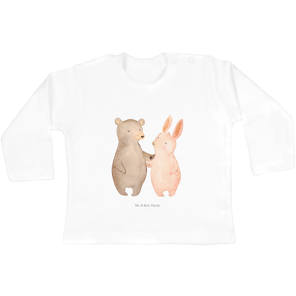 Baby Longsleeve Bär Hase Umarmen Mädchen, Jungen, Baby, Langarm, Bio, Kleidung, Liebe, Partner, Freund, Freundin, Ehemann, Ehefrau, Heiraten, Verlobung, Heiratsantrag, Liebesgeschenk, Jahrestag, Hocheitstag, Freunde, bester Freund, Hase, Bär, Bärchen, best friends