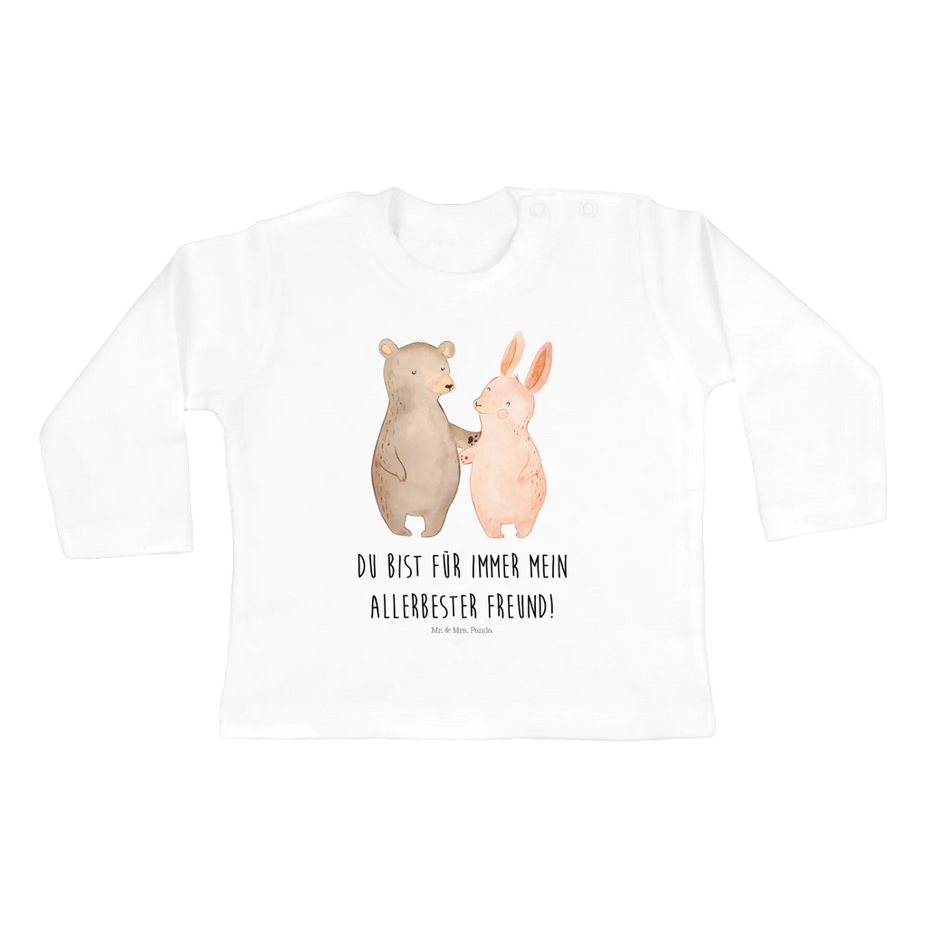 Baby Longsleeve Bär Hase Umarmen Mädchen, Jungen, Baby, Langarm, Bio, Kleidung, Liebe, Partner, Freund, Freundin, Ehemann, Ehefrau, Heiraten, Verlobung, Heiratsantrag, Liebesgeschenk, Jahrestag, Hocheitstag, Freunde, bester Freund, Hase, Bär, Bärchen, best friends