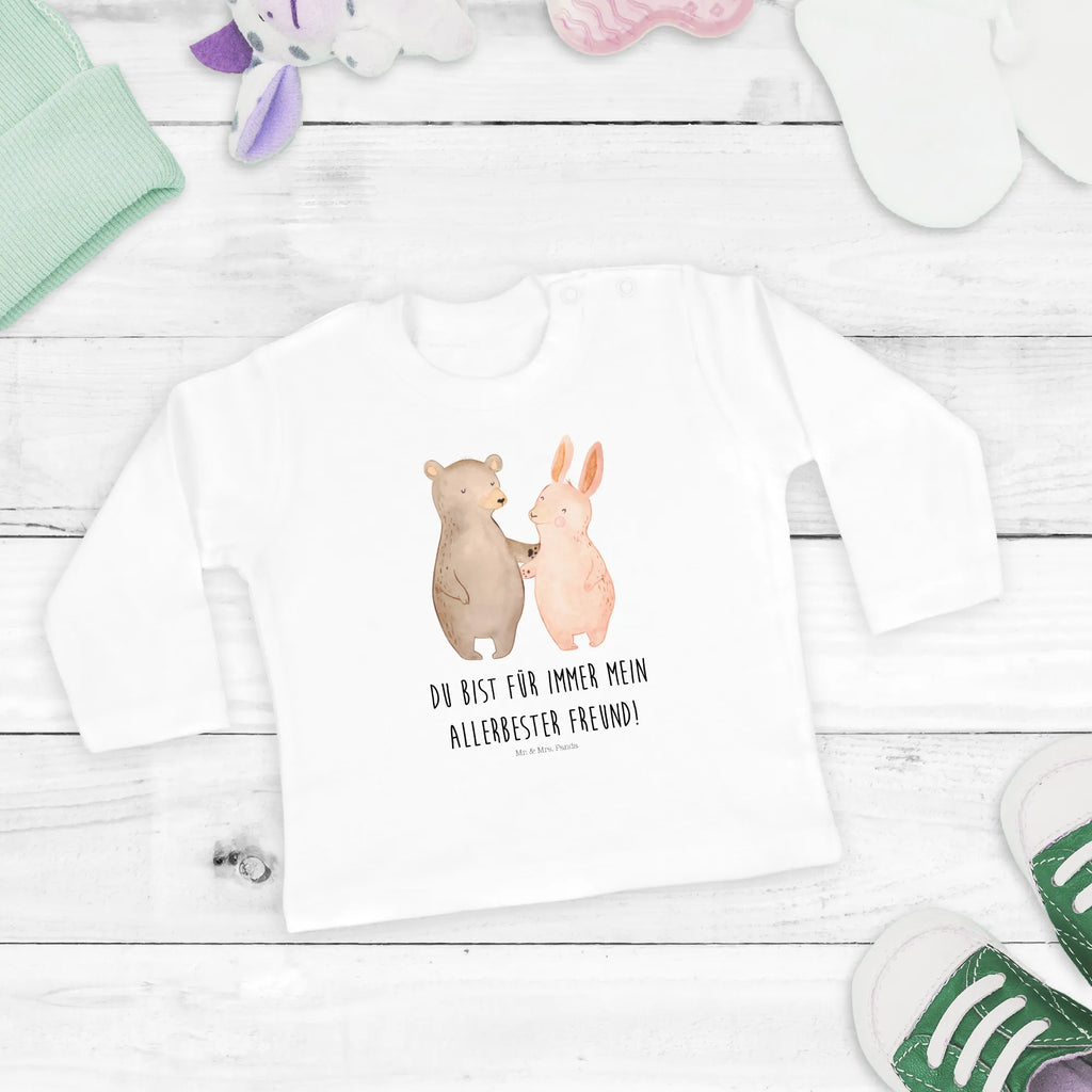 Baby Longsleeve Bär Hase Umarmen Mädchen, Jungen, Baby, Langarm, Bio, Kleidung, Liebe, Partner, Freund, Freundin, Ehemann, Ehefrau, Heiraten, Verlobung, Heiratsantrag, Liebesgeschenk, Jahrestag, Hocheitstag, Freunde, bester Freund, Hase, Bär, Bärchen, best friends