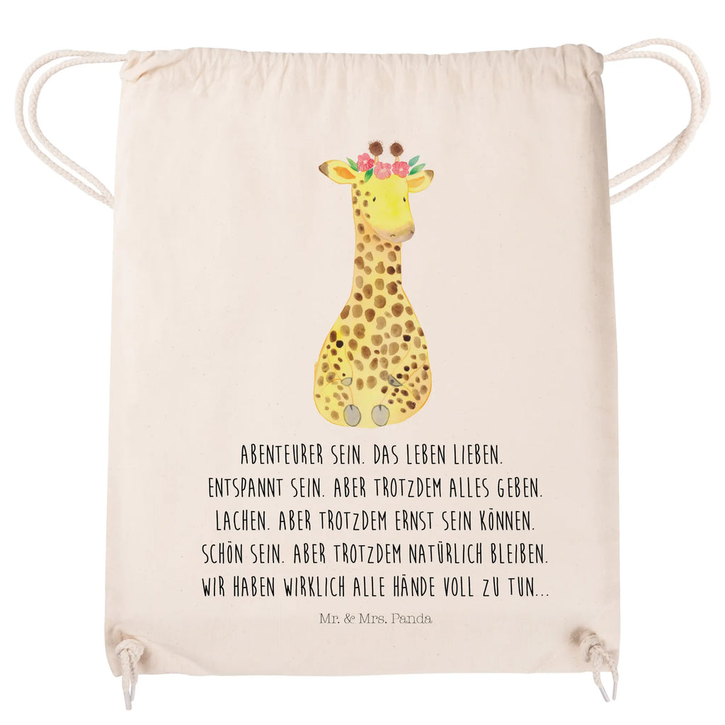 Sportbeutel Giraffe Blumenkranz Sportbeutel, Turnbeutel, Beutel, Sporttasche, Tasche, Stoffbeutel, Sportbeutel Kinder, Gymsack, Beutel Rucksack, Kleine Sporttasche, Sportzubehör, Turnbeutel Baumwolle, Afrika, Wildtiere, Giraffe, Blumenkranz, Abenteurer, Selbstliebe, Freundin