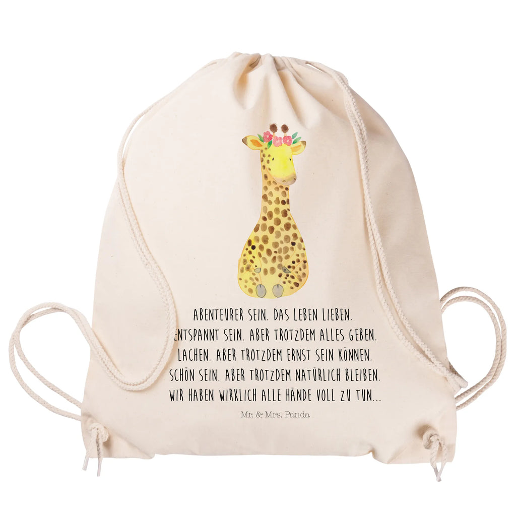 Sportbeutel Giraffe Blumenkranz Sportbeutel, Turnbeutel, Beutel, Sporttasche, Tasche, Stoffbeutel, Sportbeutel Kinder, Gymsack, Beutel Rucksack, Kleine Sporttasche, Sportzubehör, Turnbeutel Baumwolle, Afrika, Wildtiere, Giraffe, Blumenkranz, Abenteurer, Selbstliebe, Freundin