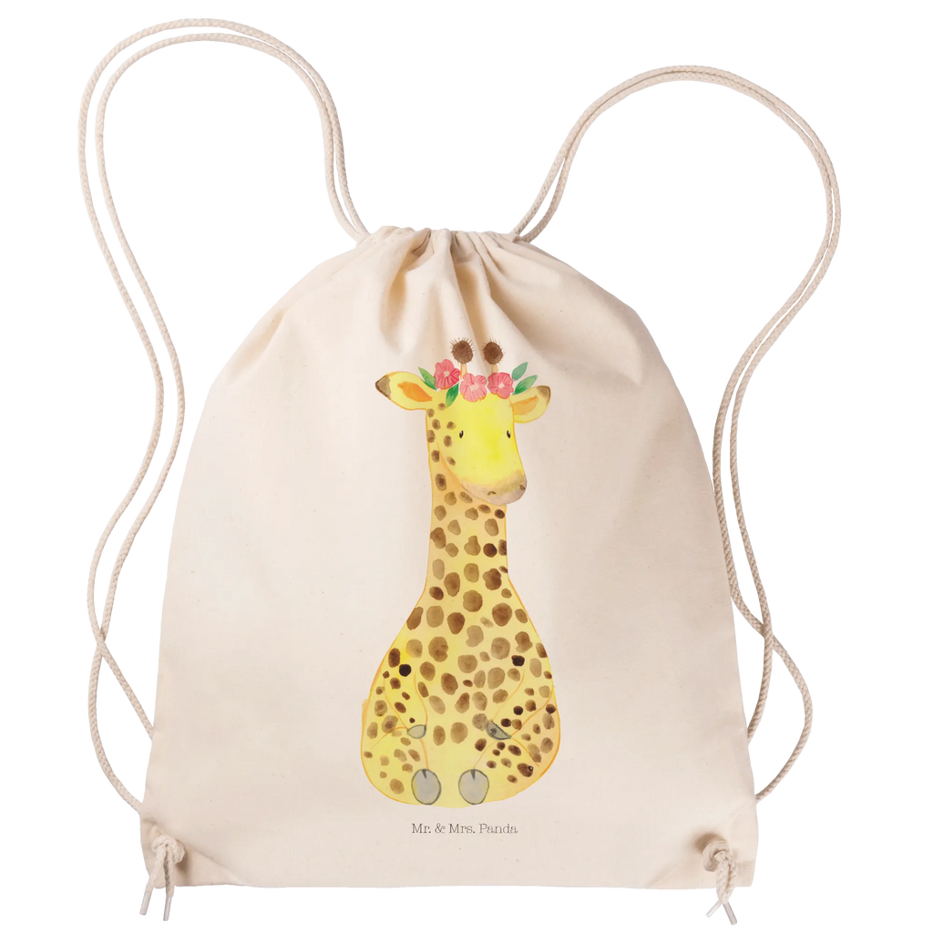 Sportbeutel Giraffe Blumenkranz Sportbeutel, Turnbeutel, Beutel, Sporttasche, Tasche, Stoffbeutel, Sportbeutel Kinder, Gymsack, Beutel Rucksack, Kleine Sporttasche, Sportzubehör, Turnbeutel Baumwolle, Afrika, Wildtiere, Giraffe, Blumenkranz, Abenteurer, Selbstliebe, Freundin