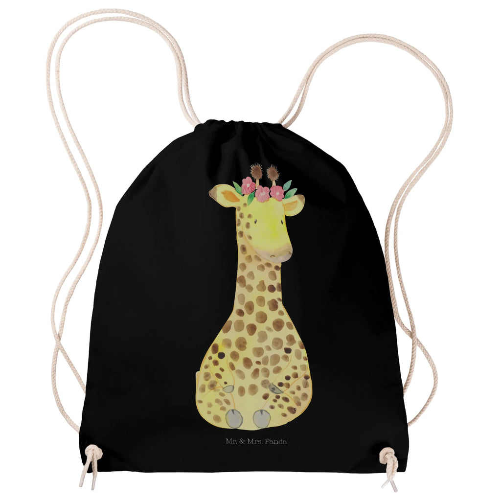 Sportbeutel Giraffe Blumenkranz Sportbeutel, Turnbeutel, Beutel, Sporttasche, Tasche, Stoffbeutel, Sportbeutel Kinder, Gymsack, Beutel Rucksack, Kleine Sporttasche, Sportzubehör, Turnbeutel Baumwolle, Afrika, Wildtiere, Giraffe, Blumenkranz, Abenteurer, Selbstliebe, Freundin