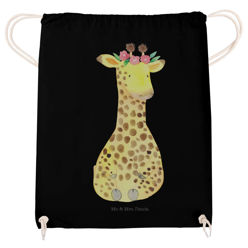 Sportbeutel Giraffe Blumenkranz Sportbeutel, Turnbeutel, Beutel, Sporttasche, Tasche, Stoffbeutel, Sportbeutel Kinder, Gymsack, Beutel Rucksack, Kleine Sporttasche, Sportzubehör, Turnbeutel Baumwolle, Afrika, Wildtiere, Giraffe, Blumenkranz, Abenteurer, Selbstliebe, Freundin