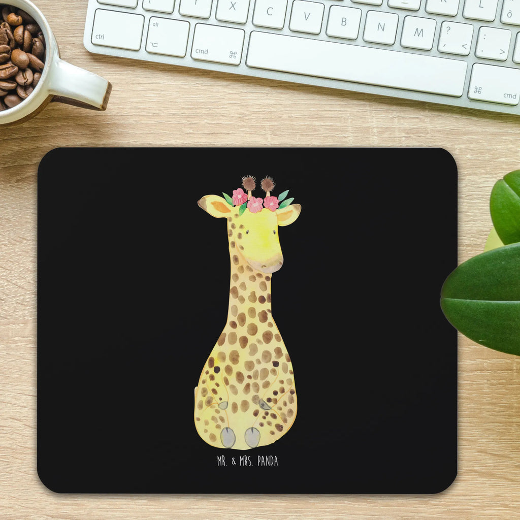 Mauspad Giraffe Blumenkranz Mousepad, Computer zubehör, Büroausstattung, PC Zubehör, Arbeitszimmer, Mauspad, Einzigartiges Mauspad, Designer Mauspad, Mausunterlage, Mauspad Büro, Afrika, Wildtiere, Giraffe, Blumenkranz, Abenteurer, Selbstliebe, Freundin