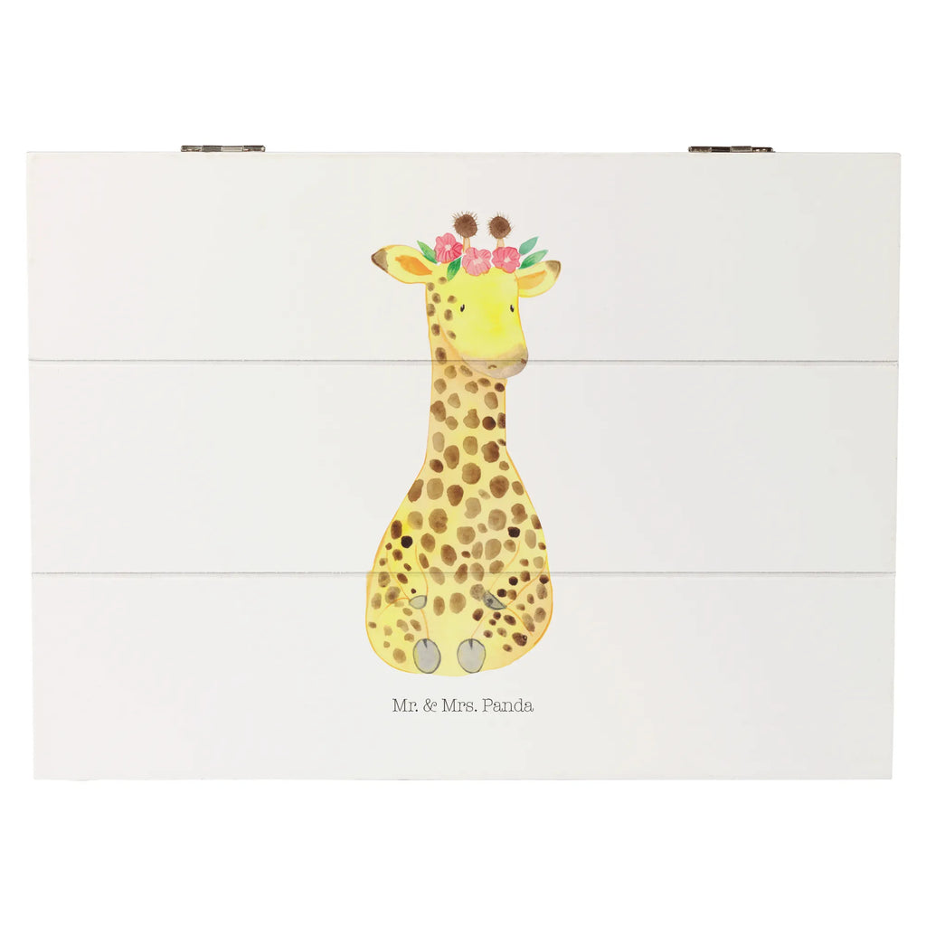 Holzkiste Giraffe Blumenkranz Holzkiste, Kiste, Schatzkiste, Truhe, Schatulle, XXL, Erinnerungsbox, Erinnerungskiste, Dekokiste, Aufbewahrungsbox, Geschenkbox, Geschenkdose, Afrika, Wildtiere, Giraffe, Blumenkranz, Abenteurer, Selbstliebe, Freundin