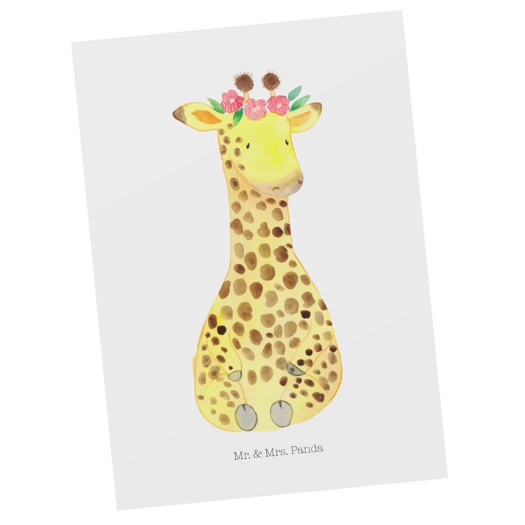 Postkarte Giraffe Blumenkranz Postkarte, Karte, Geschenkkarte, Grußkarte, Einladung, Ansichtskarte, Geburtstagskarte, Einladungskarte, Dankeskarte, Ansichtskarten, Einladung Geburtstag, Einladungskarten Geburtstag, Afrika, Wildtiere, Giraffe, Blumenkranz, Abenteurer, Selbstliebe, Freundin