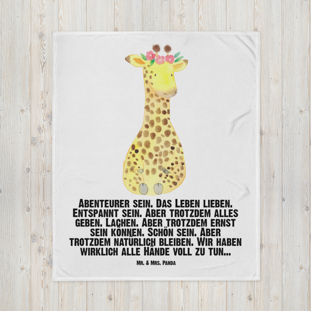 Babydecke Giraffe Blumenkranz Babydecke, Babygeschenk, Geschenk Geburt, Babyecke Kuscheldecke, Krabbeldecke, Afrika, Wildtiere, Giraffe, Blumenkranz, Abenteurer, Selbstliebe, Freundin