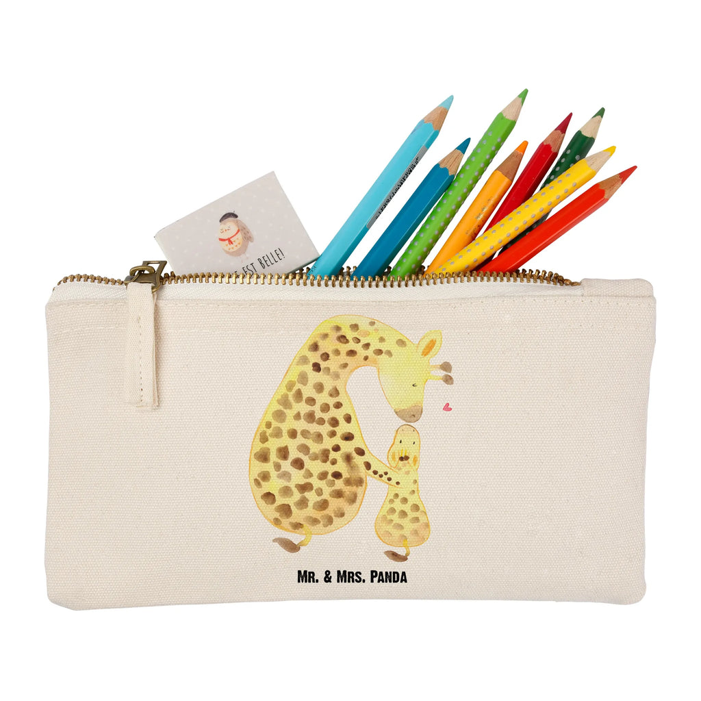 Schminktasche Giraffe mit Kind Schminktasche, Kosmetiktasche, Kosmetikbeutel, Stiftemäppchen, Etui, Federmappe, Makeup, XXL, Schminketui, Kosmetiketui, Schlamperetui, Afrika, Wildtiere, Giraffe, Kind, Mutter, Mama, Tochter, Sohn, Lieblingsmensch