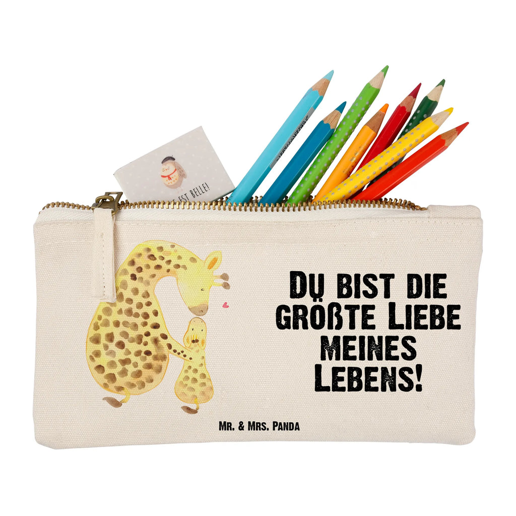 Schminktasche Giraffe mit Kind Schminktasche, Kosmetiktasche, Kosmetikbeutel, Stiftemäppchen, Etui, Federmappe, Makeup, XXL, Schminketui, Kosmetiketui, Schlamperetui, Afrika, Wildtiere, Giraffe, Kind, Mutter, Mama, Tochter, Sohn, Lieblingsmensch