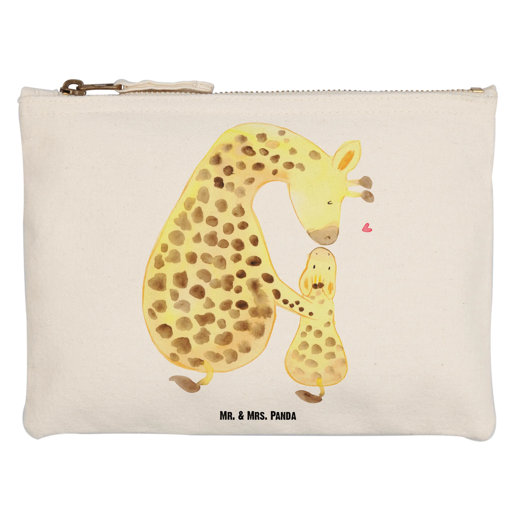 Schminktasche Giraffe mit Kind Schminktasche, Kosmetiktasche, Kosmetikbeutel, Stiftemäppchen, Etui, Federmappe, Makeup, XXL, Schminketui, Kosmetiketui, Schlamperetui, Afrika, Wildtiere, Giraffe, Kind, Mutter, Mama, Tochter, Sohn, Lieblingsmensch