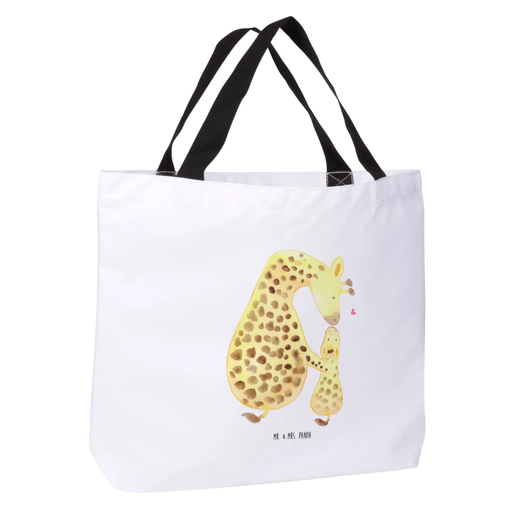 Shopper Giraffe mit Kind Beutel, Einkaufstasche, Tasche, Strandtasche, Einkaufsbeutel, Shopper, Schultasche, Freizeittasche, Tragebeutel, Schulbeutel, Alltagstasche, Afrika, Wildtiere, Giraffe, Kind, Mutter, Mama, Tochter, Sohn, Lieblingsmensch