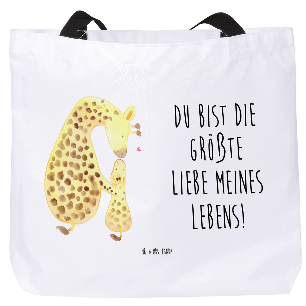 Shopper Giraffe mit Kind Beutel, Einkaufstasche, Tasche, Strandtasche, Einkaufsbeutel, Shopper, Schultasche, Freizeittasche, Tragebeutel, Schulbeutel, Alltagstasche, Afrika, Wildtiere, Giraffe, Kind, Mutter, Mama, Tochter, Sohn, Lieblingsmensch