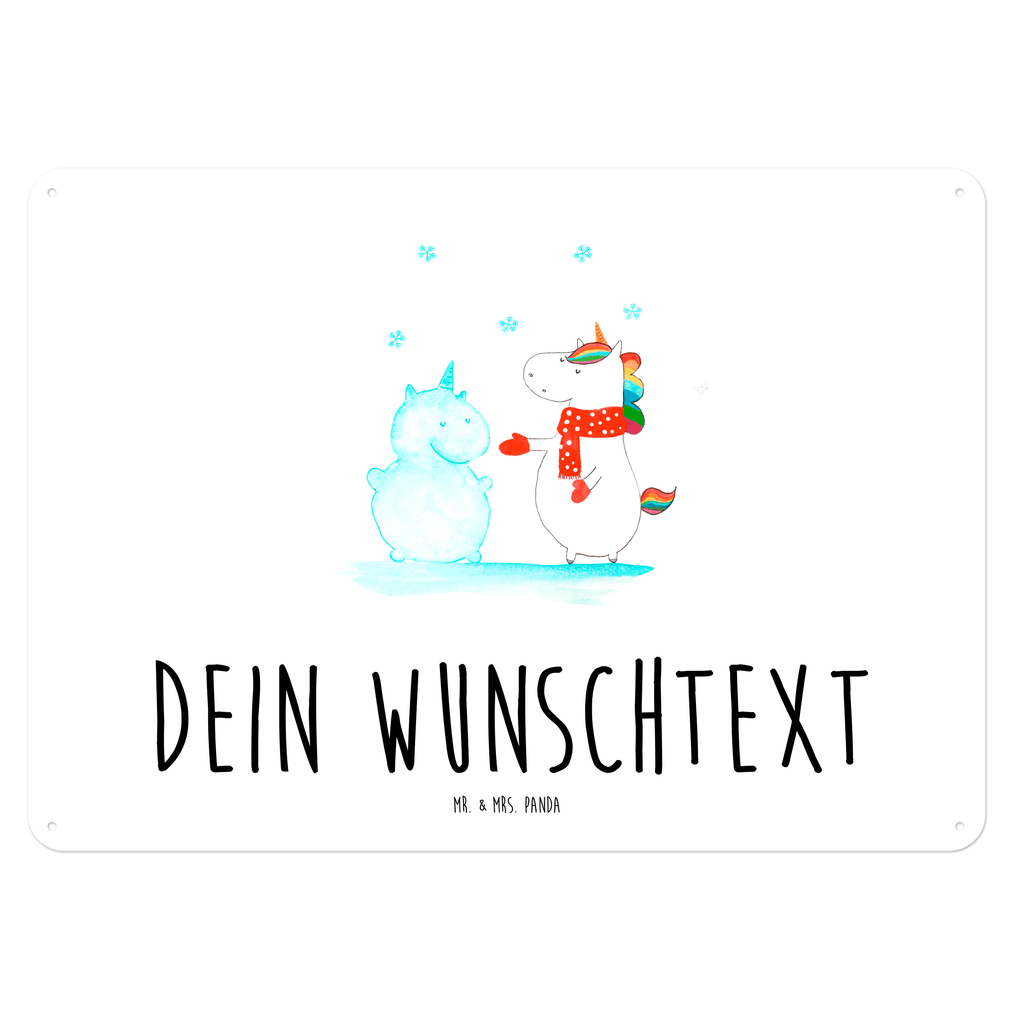 Personalisiertes Blechschild Einhorn Schneemann Blechschild, Metallschild, Geschenk Schild, Schild, Magnet-Metall-Schild, Deko Schild, Wandschild, Wand-Dekoration, Türschild, Einhorn, Einhörner, Einhorn Deko, Pegasus, Unicorn, Schneemann, Winter, Schnee, Kuchen, Weihnachten, kalt, Mütze, Handschuhe, X-Mas