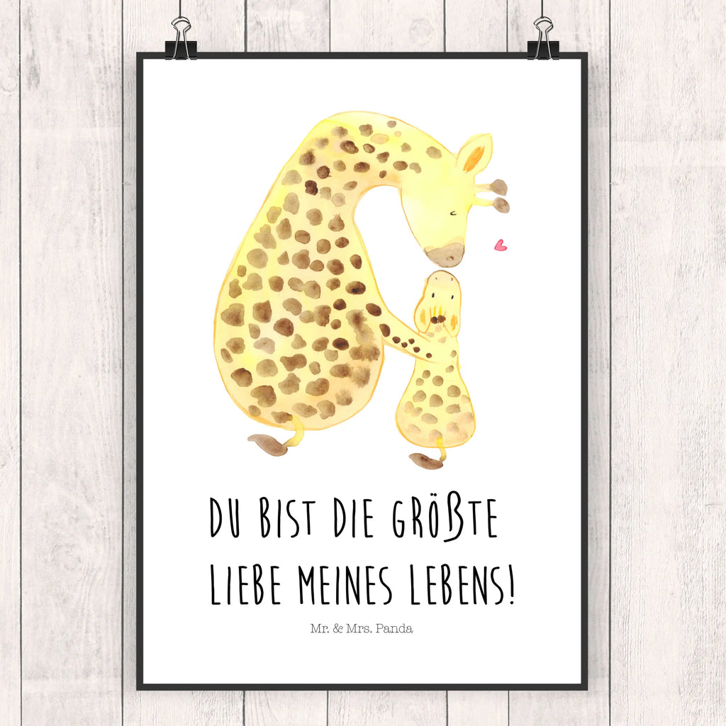 Poster Giraffe mit Kind Poster, Wandposter, Bild, Wanddeko, Küchenposter, Kinderposter, Wanddeko Bild, Raumdekoration, Wanddekoration, Handgemaltes Poster, Mr. & Mrs. Panda Poster, Designposter, Kunstdruck, Posterdruck, Afrika, Wildtiere, Giraffe, Kind, Mutter, Mama, Tochter, Sohn, Lieblingsmensch