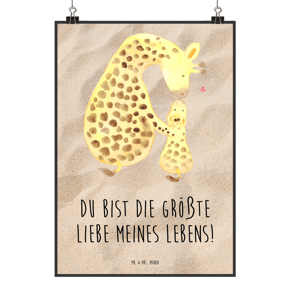 Poster Giraffe mit Kind Poster, Wandposter, Bild, Wanddeko, Küchenposter, Kinderposter, Wanddeko Bild, Raumdekoration, Wanddekoration, Handgemaltes Poster, Mr. & Mrs. Panda Poster, Designposter, Kunstdruck, Posterdruck, Afrika, Wildtiere, Giraffe, Kind, Mutter, Mama, Tochter, Sohn, Lieblingsmensch