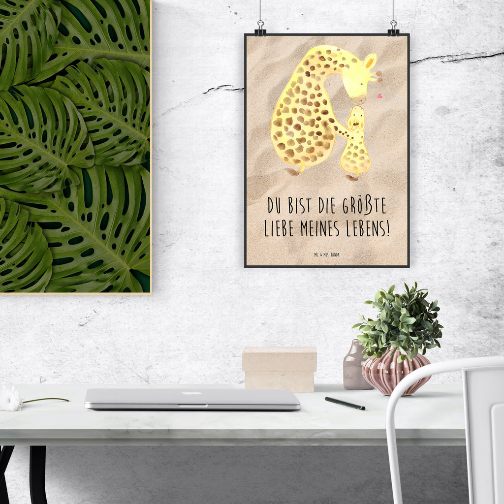 Poster Giraffe mit Kind Poster, Wandposter, Bild, Wanddeko, Küchenposter, Kinderposter, Wanddeko Bild, Raumdekoration, Wanddekoration, Handgemaltes Poster, Mr. & Mrs. Panda Poster, Designposter, Kunstdruck, Posterdruck, Afrika, Wildtiere, Giraffe, Kind, Mutter, Mama, Tochter, Sohn, Lieblingsmensch