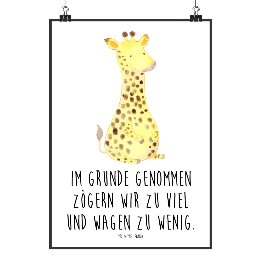 Poster Giraffe Zufrieden Poster, Wandposter, Bild, Wanddeko, Küchenposter, Kinderposter, Wanddeko Bild, Raumdekoration, Wanddekoration, Handgemaltes Poster, Mr. & Mrs. Panda Poster, Designposter, Kunstdruck, Posterdruck, Afrika, Wildtiere, Giraffe, Zufrieden, Glück, Abenteuer