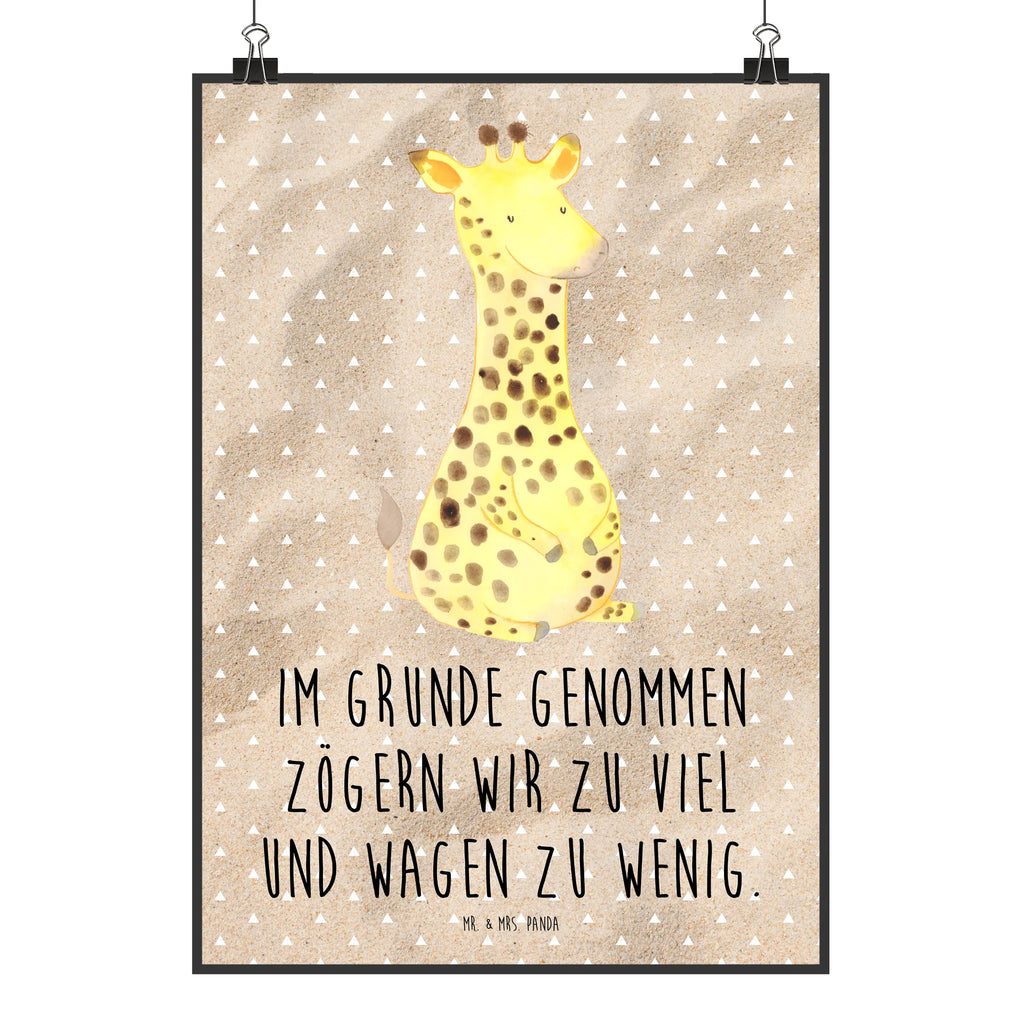 Poster Giraffe Zufrieden Poster, Wandposter, Bild, Wanddeko, Küchenposter, Kinderposter, Wanddeko Bild, Raumdekoration, Wanddekoration, Handgemaltes Poster, Mr. & Mrs. Panda Poster, Designposter, Kunstdruck, Posterdruck, Afrika, Wildtiere, Giraffe, Zufrieden, Glück, Abenteuer