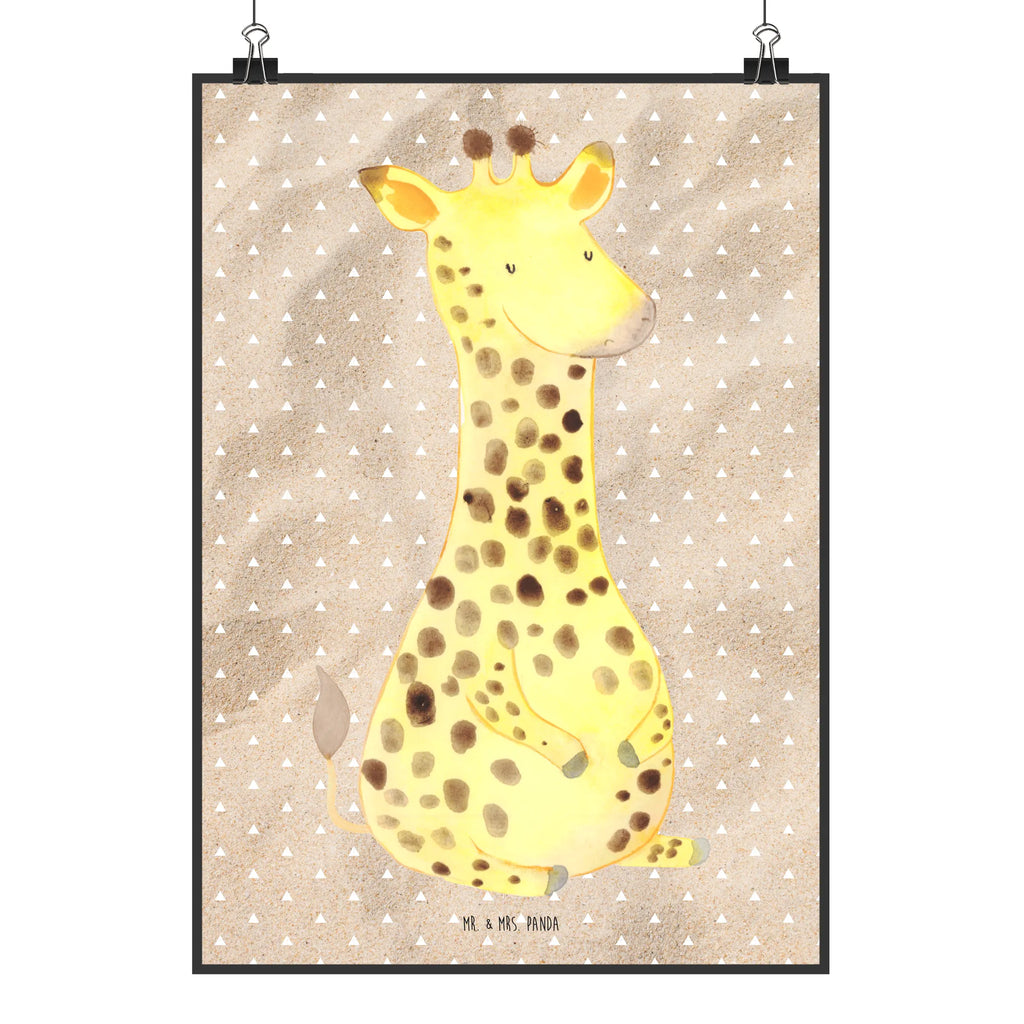 Poster Giraffe Zufrieden Poster, Wandposter, Bild, Wanddeko, Küchenposter, Kinderposter, Wanddeko Bild, Raumdekoration, Wanddekoration, Handgemaltes Poster, Mr. & Mrs. Panda Poster, Designposter, Kunstdruck, Posterdruck, Afrika, Wildtiere, Giraffe, Zufrieden, Glück, Abenteuer