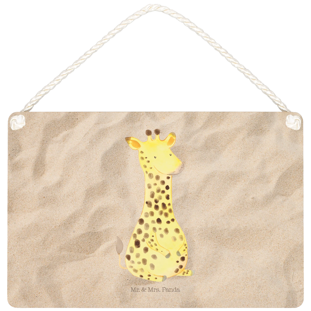 Deko Schild Giraffe Zufrieden Dekoschild, Deko Schild, Schild, Tür Schild, Türschild, Holzschild, Wandschild, Wanddeko, Afrika, Wildtiere, Giraffe, Zufrieden, Glück, Abenteuer