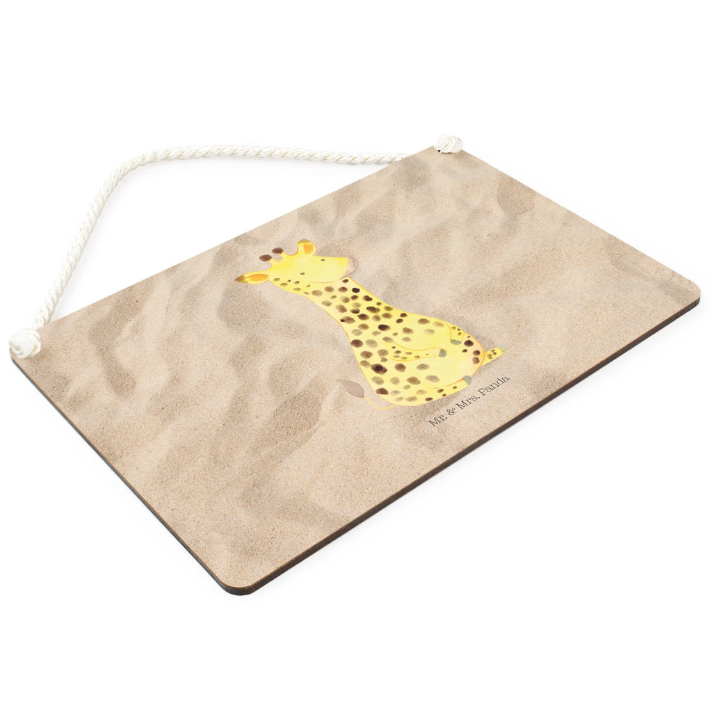 Deko Schild Giraffe Zufrieden Dekoschild, Deko Schild, Schild, Tür Schild, Türschild, Holzschild, Wandschild, Wanddeko, Afrika, Wildtiere, Giraffe, Zufrieden, Glück, Abenteuer