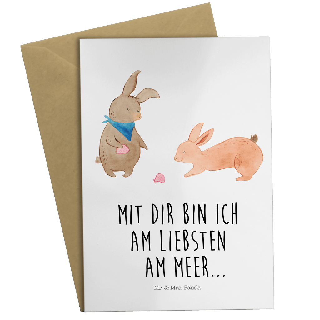 Grußkarte Hasen Muschel Grußkarte, Klappkarte, Einladungskarte, Glückwunschkarte, Hochzeitskarte, Geburtstagskarte, Karte, Ansichtskarten, Familie, Vatertag, Muttertag, Bruder, Schwester, Mama, Papa, Oma, Opa, Hasen, beste Freundin, Freundin, Freundinnen, best friends, BFF, Muscheln sammeln, Muscheln, Meer