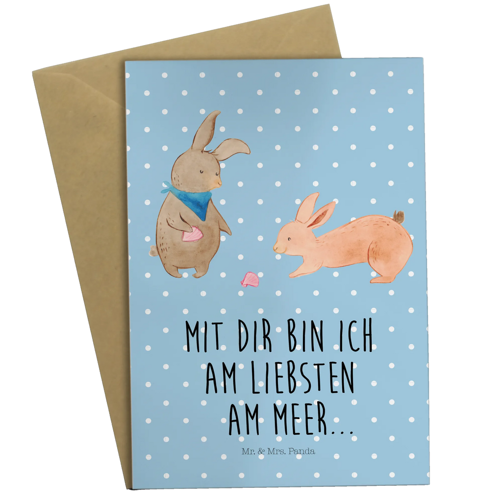 Grußkarte Hasen Muschel Grußkarte, Klappkarte, Einladungskarte, Glückwunschkarte, Hochzeitskarte, Geburtstagskarte, Karte, Ansichtskarten, Familie, Vatertag, Muttertag, Bruder, Schwester, Mama, Papa, Oma, Opa, Hasen, beste Freundin, Freundin, Freundinnen, best friends, BFF, Muscheln sammeln, Muscheln, Meer