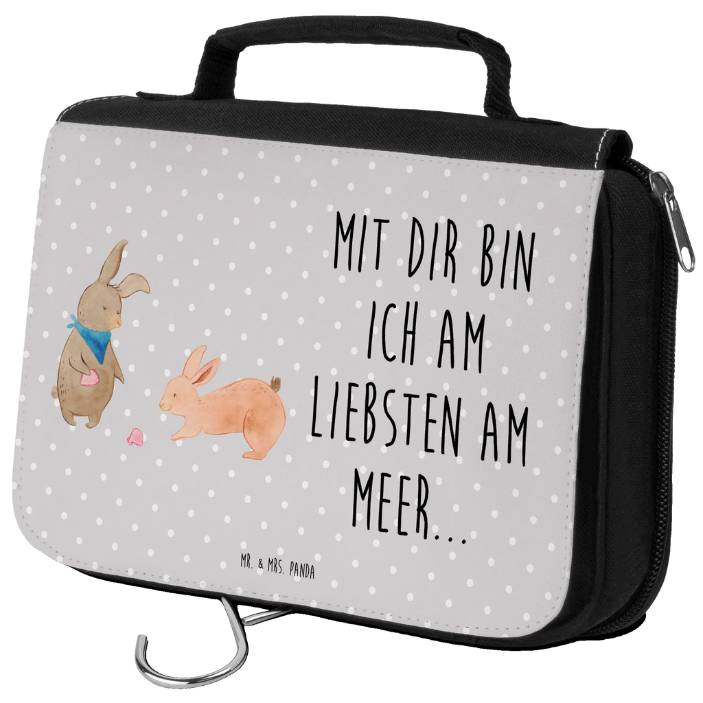 Kulturbeutel Hasen Muschel Kulturbeutel, Zum Aufhängen, Waschtasche, Kosmetiktasche, Damen, Herren, Aufbewahrungstasche, Schminktasche, Kosmetikbeutel, Organizer, Kulturtasche, Schminkutensil, Familie, Vatertag, Muttertag, Bruder, Schwester, Mama, Papa, Oma, Opa, Hasen, beste Freundin, Freundin, Freundinnen, best friends, BFF, Muscheln sammeln, Muscheln, Meer