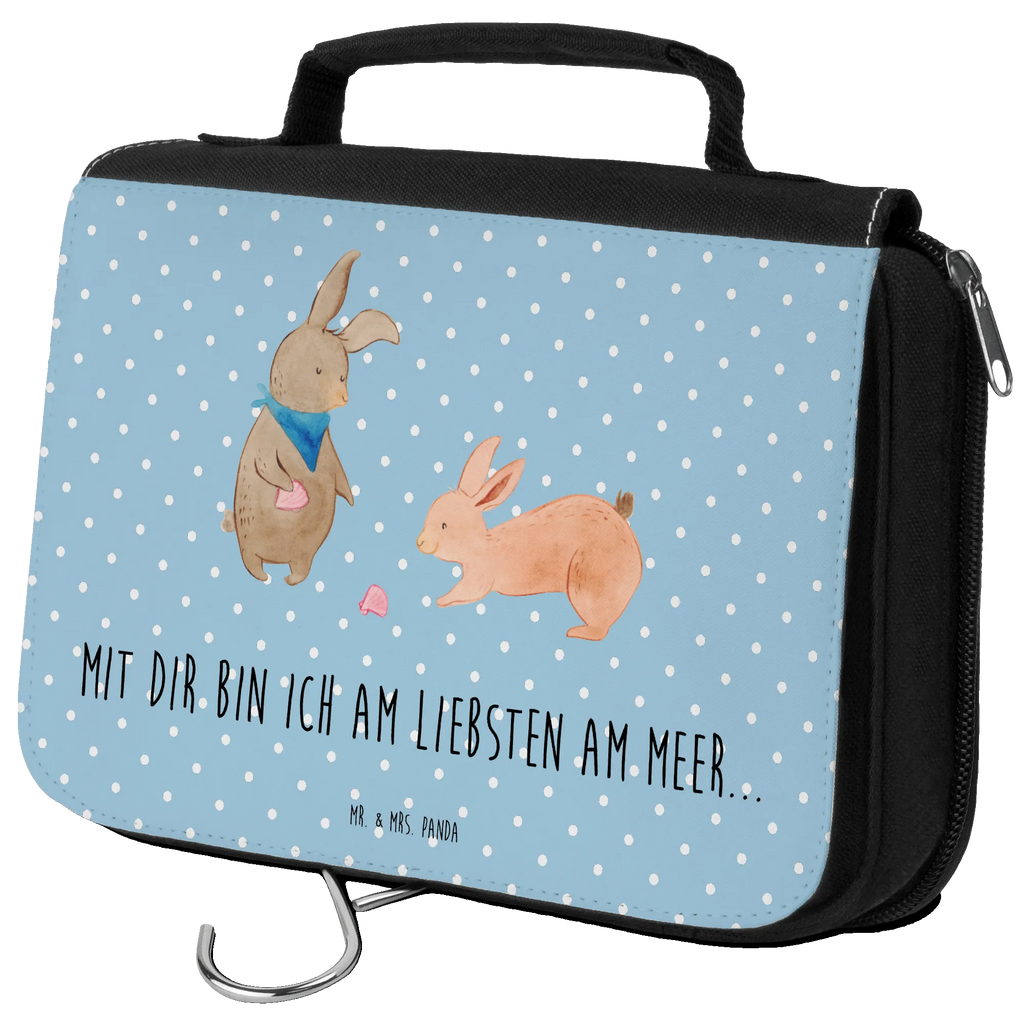 Kulturbeutel Hasen Muschel Kulturbeutel, Zum Aufhängen, Waschtasche, Kosmetiktasche, Damen, Herren, Aufbewahrungstasche, Schminktasche, Kosmetikbeutel, Organizer, Kulturtasche, Schminkutensil, Familie, Vatertag, Muttertag, Bruder, Schwester, Mama, Papa, Oma, Opa, Hasen, beste Freundin, Freundin, Freundinnen, best friends, BFF, Muscheln sammeln, Muscheln, Meer