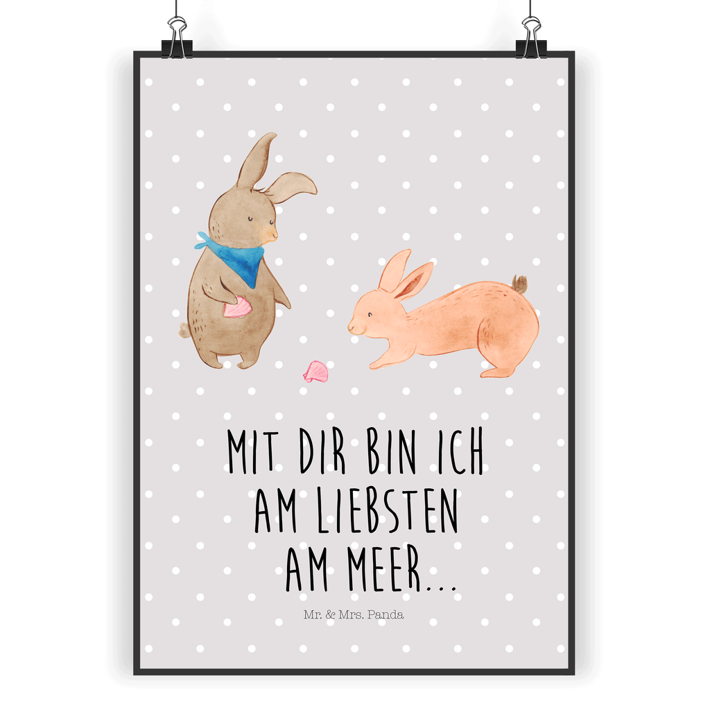 Poster Hasen Muschel Poster, Wandposter, Bild, Wanddeko, Küchenposter, Kinderposter, Wanddeko Bild, Raumdekoration, Wanddekoration, Handgemaltes Poster, Mr. & Mrs. Panda Poster, Designposter, Kunstdruck, Posterdruck, Familie, Vatertag, Muttertag, Bruder, Schwester, Mama, Papa, Oma, Opa, Hasen, beste Freundin, Freundin, Freundinnen, best friends, BFF, Muscheln sammeln, Muscheln, Meer