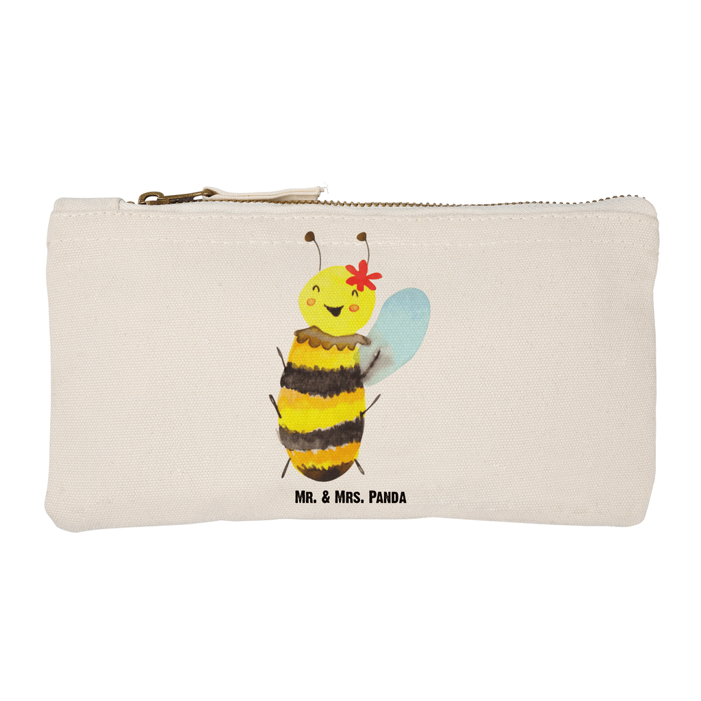 Schminktasche Biene Happy Schminktasche, Kosmetiktasche, Kosmetikbeutel, Stiftemäppchen, Etui, Federmappe, Makeup, XXL, Schminketui, Kosmetiketui, Schlamperetui, Biene, Wespe, Hummel