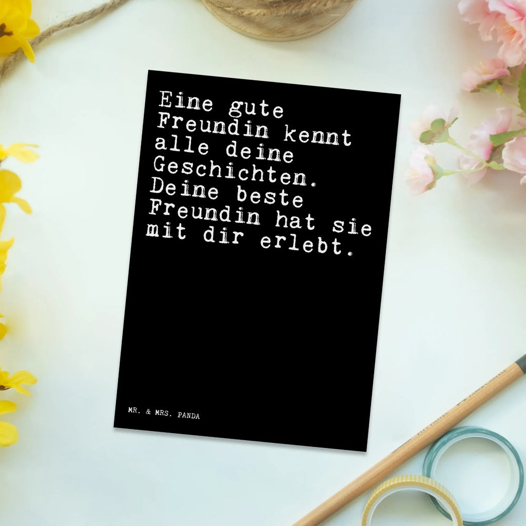 Postkarte Eine gute Freundin kennt... Postkarte, Karte, Geschenkkarte, Grußkarte, Einladung, Ansichtskarte, Geburtstagskarte, Einladungskarte, Dankeskarte, Ansichtskarten, Einladung Geburtstag, Einladungskarten Geburtstag, Spruch, Sprüche, lustige Sprüche, Weisheiten, Zitate, Spruch Geschenke, Spruch Sprüche Weisheiten Zitate Lustig Weisheit Worte