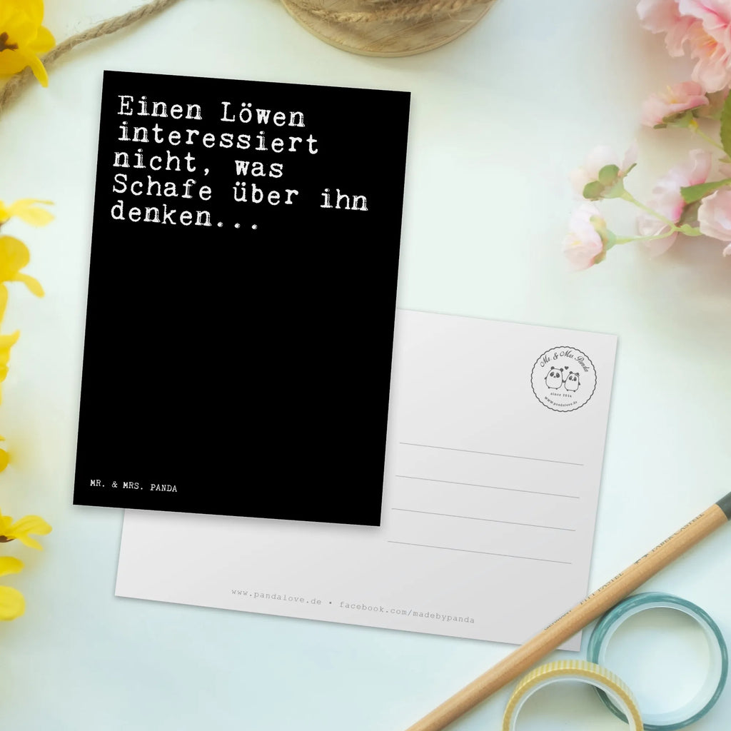 Postkarte Sprüche und Zitate Einen Löwen interessiert nicht, was Schafe über ihn denken... Postkarte, Karte, Geschenkkarte, Grußkarte, Einladung, Ansichtskarte, Geburtstagskarte, Einladungskarte, Dankeskarte, Ansichtskarten, Einladung Geburtstag, Einladungskarten Geburtstag, Spruch, Sprüche, lustige Sprüche, Weisheiten, Zitate, Spruch Geschenke, Spruch Sprüche Weisheiten Zitate Lustig Weisheit Worte